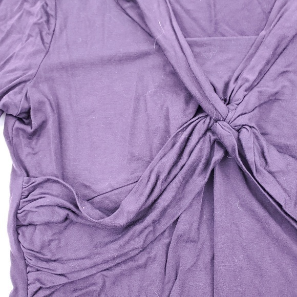 Boden Top 8 Purple‎ Ruched Draped Long sleeve Solid - Picture 2 of 7
